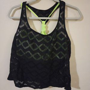Lime Green and Black Bathing Suit Top